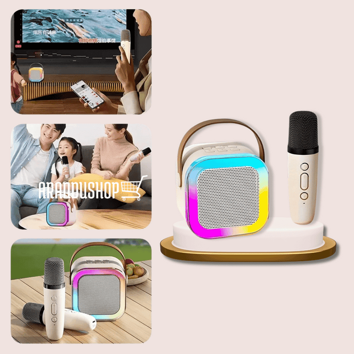 LUMI SPEAKER PRO™ MINI RADIO A BLUETOOTH, KARAOKE, EFECTOS DE VOCES Y LUCES LED