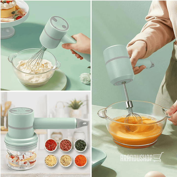 HAND MIXER 3 EN 1™ Batidora y Trituradora portátil